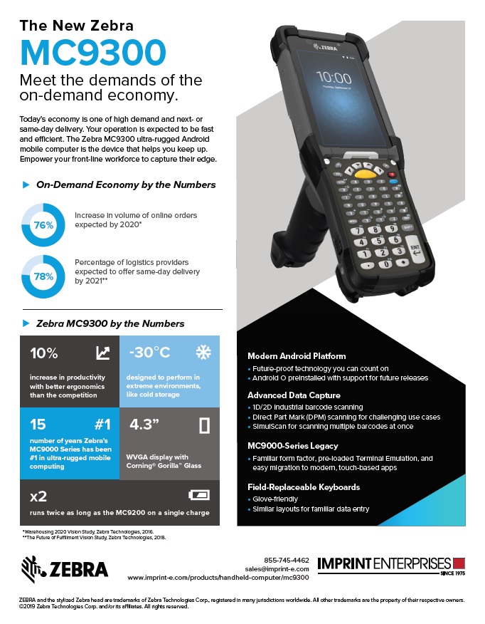 The New Zebra MC9300 Meet the Demands of the OnDemand Economy Imprint Enterprises Since 1975